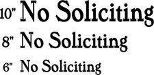 No Soliciting Sign Vinyl Decal Sticker - Unwanted- Front Door Window  Business