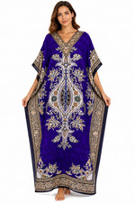 Indian Vintage 100% Cotton Long Beach Maxi Kaftan Dress One Size Caftan Kimono