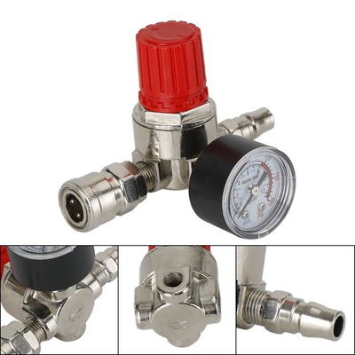 #ad 🔧1 4quot; Pressure Regulator Air Compressor Adjustable Gauge Valve Control 175Psi $16.63