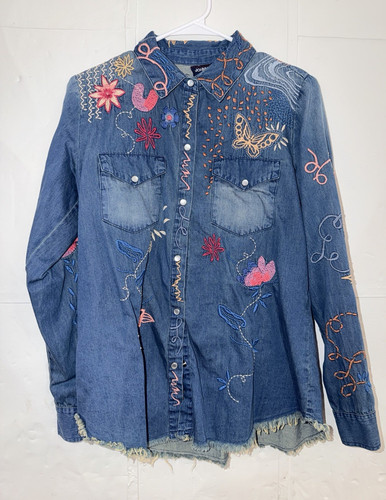 Johnny Was Workshop Umoya Frayed Western Shirt