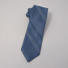 Wembley Wemlon II Light Blue Diagonal Stripe Classic Vintage Mens Neck Tie