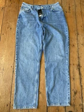 Lipsy Blue Harper Straight Leg High Waist Jeans Bnwt Uk 16r 