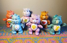 Vintage CARE BEARS Figure Lot of 6 - Raccoon Grams Tenderheart 1983-85 Kenner