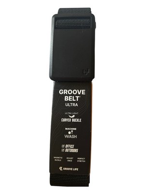 Groove Belt Low Profile -Men s Stretch Nylon Belt Magnetic Aluminum Buckle - L