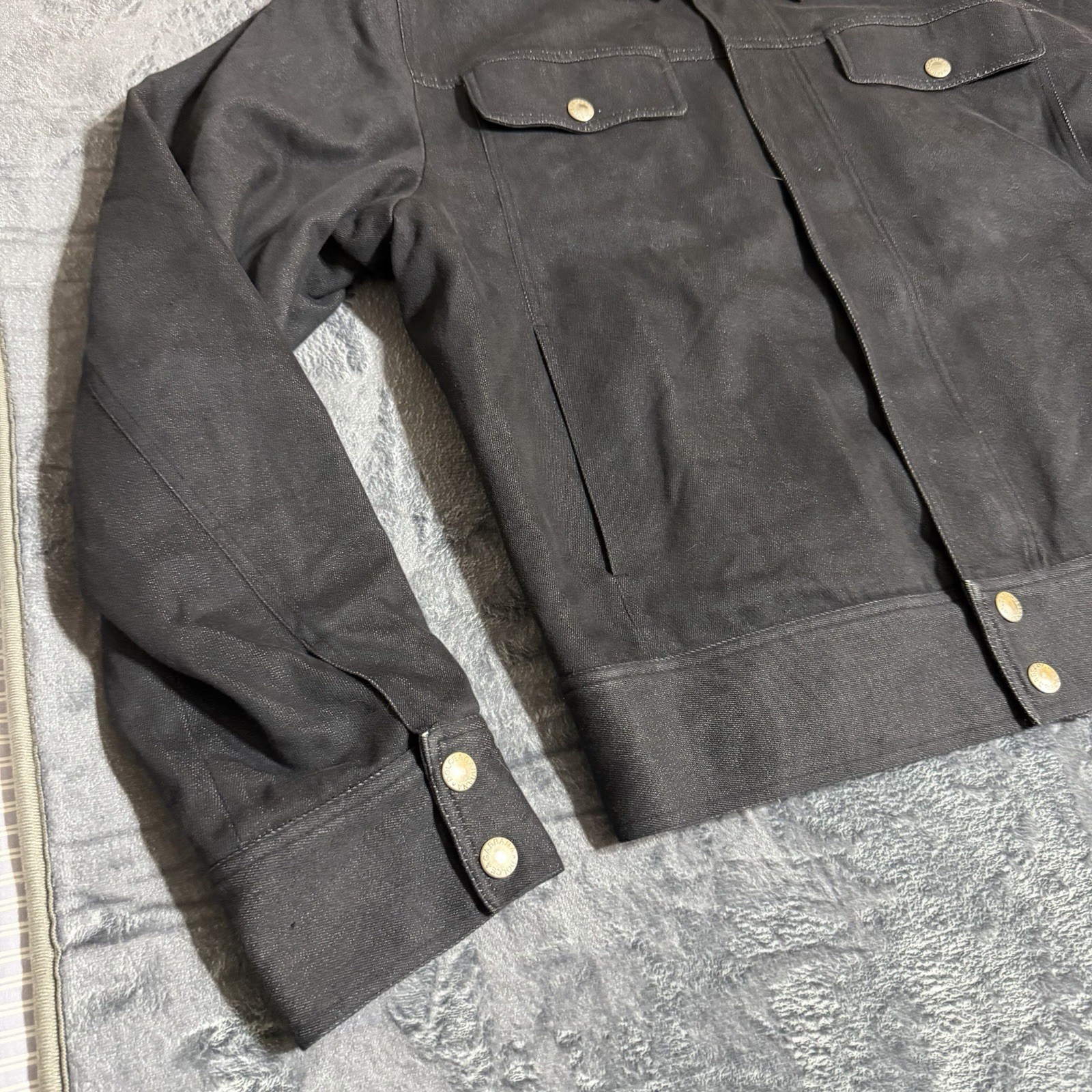 Vtg Dolce & Gabbana Black Cotton Nylon Fleece Lined Jacket Italy Lampo Men 54 - second product detail image