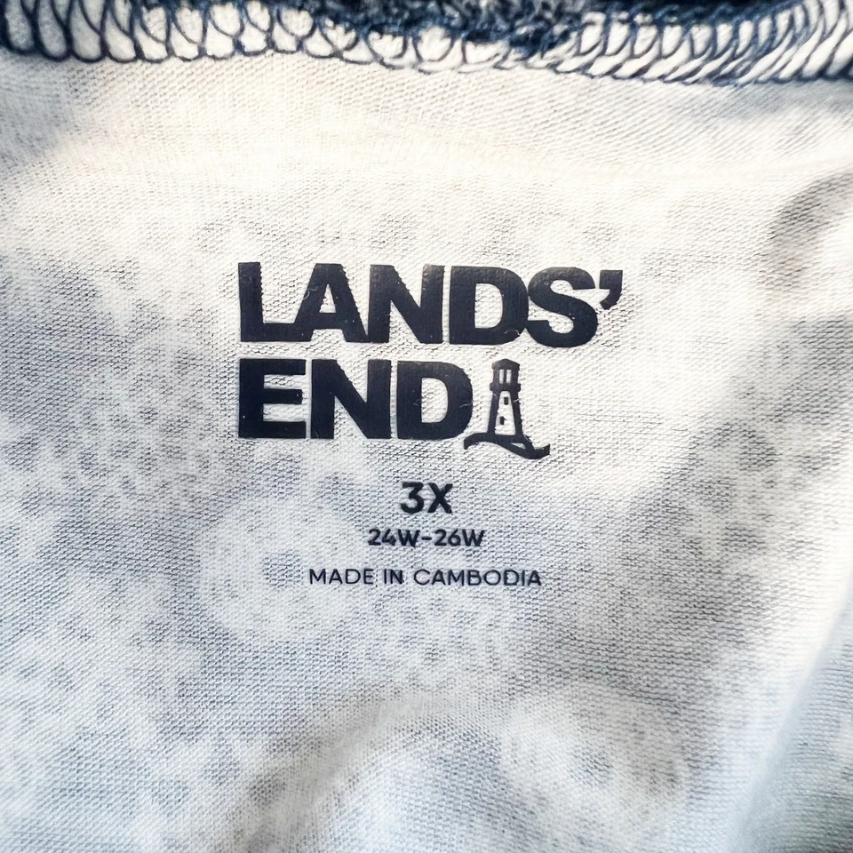 Lands End 高领女式 3X 雪花棉弹力珠光冬季休闲 — 第 4/4 张图片