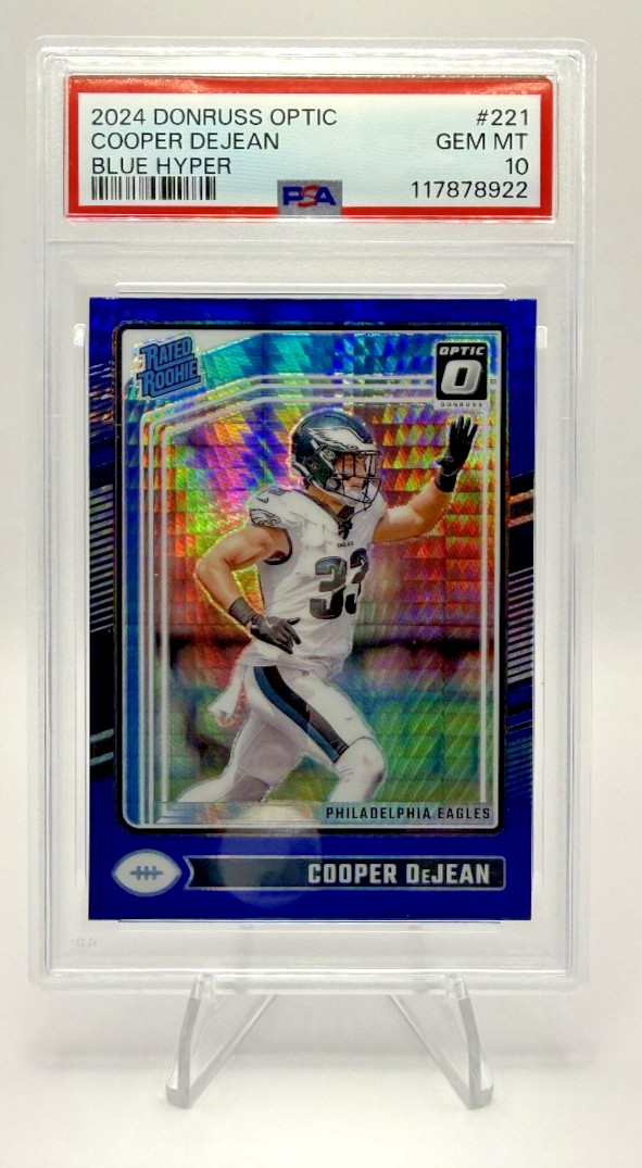 🔥 2024 Donruss Optic Cooper DeJean Blue Hyper Rookie #221 PSA 10 🔥
