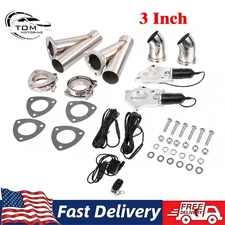 3" Dual Electric Exhaust Valve Catback Pipe Kit with Manual Switch