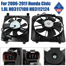 For 2006-2011 Honda Civic 1.8L Radiator Cooling Fan Assembly Dual Side​ OE Spec