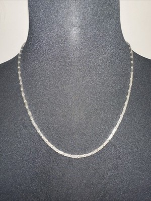 Sterling Silber 2,5 mm rechteckige Box Gliederkette Halskette 20 Zoll (15,01 g)