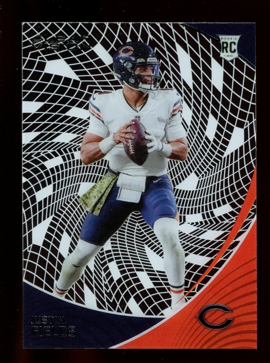 2021 Panini Chronicles #CVR-10 Justin Fields Clear Vision Rookies Chicago Bears