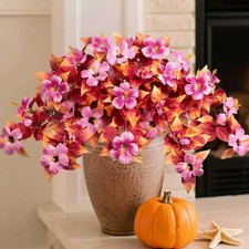 Fall Fake Flowers Artificial for Outdoors Decoration, 2PCS Faux Hibiscus Flow...