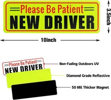 3Pcs New Driver Magnet Reflective Novice Driver Car Sticker Sign