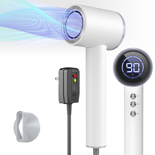 Professional Hair Dryer Blow Dryer, 1600W Ionic Hair Dryer with LED Display&M...