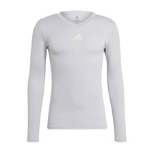Adidas Men  s Team Base Long Sleeve Tee Shirt Primegreen Light Grey Small - NEW
