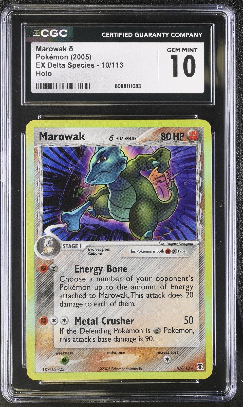 CGC 10 GEM MINT Marowak 2005 EX Delta Species 10/113 Holo Pokemon Card