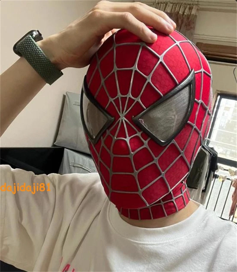 Handmade 1:1 Spiderman Tobey Maguire Mask Spider Man 3D Headgear Halloween Prop - Image 4 of 4