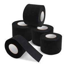 Disposable Barber Paper Neck Strips 5 Rolls Black Stretchy Neck Paper for Haircu