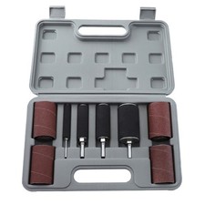 Drill Press Tool Drum Sander Kits Sanding Belt Sandpaper with Spindle Cases 