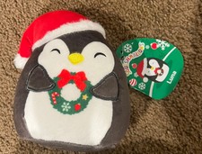 NEW Squishmallows Luna Penguin Wreath 4" Christmas Plush Ornament 2023 NWT
