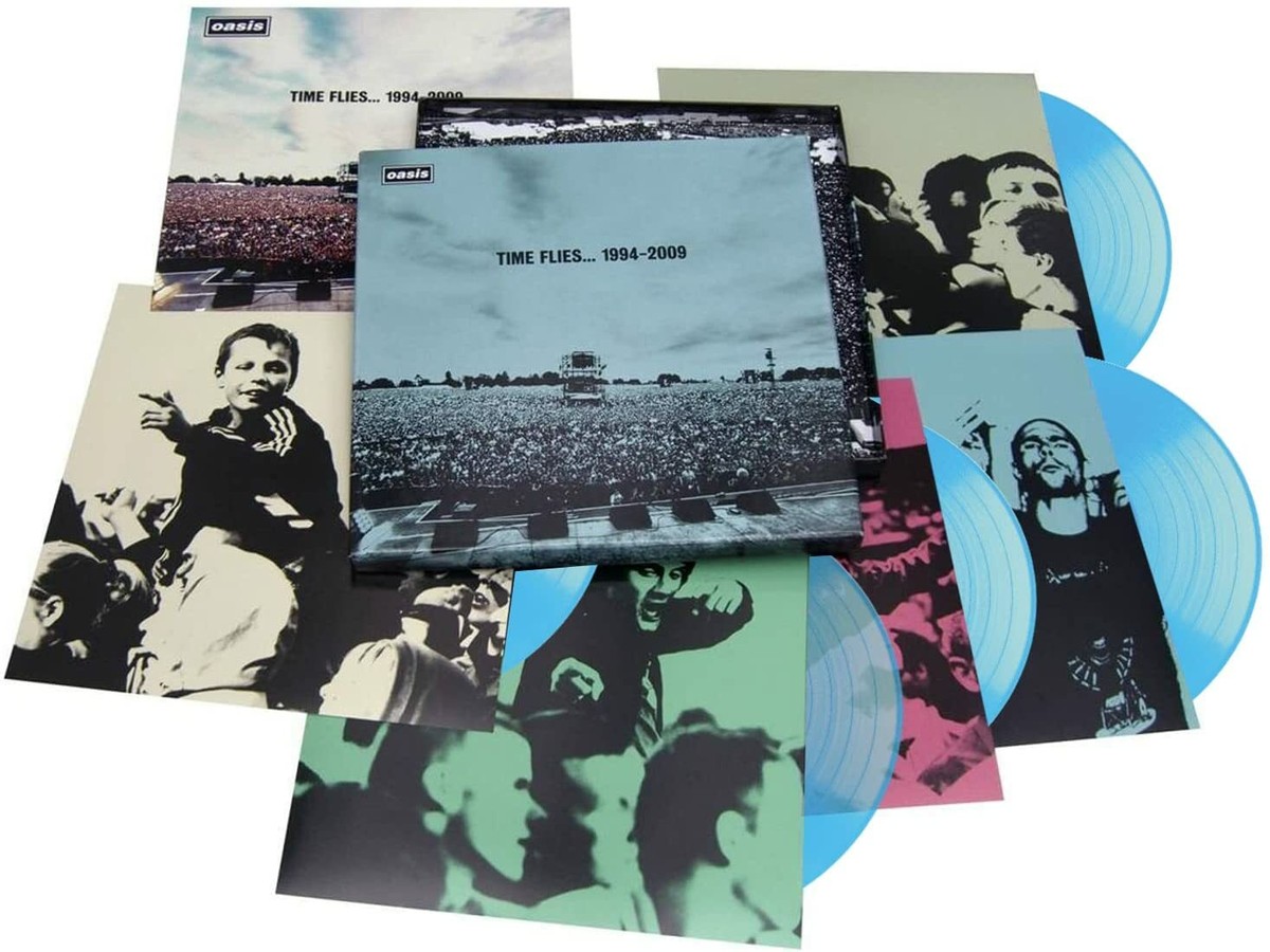 Oasis Time Flies 1994-2009 Sky Blue Vinyl Record 5 LP Music Oasis Time Flies 1994-2009 Sky Blue Vinyl Record 5 LP Music