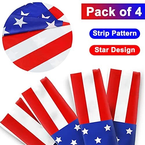 4PCS American Flag Tablecloth, 4th of July Patriotic Table Cover (54"x108") - Image 4 of 4