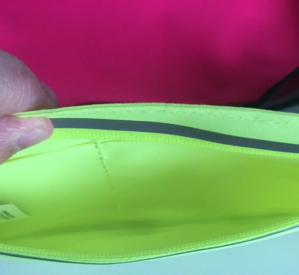 Belt Bag Neon Colors Holds Phone Cards Keys Money Zip Close Adjustable Belt NWT