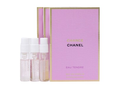 CHANEL CHANCE EAU TENDRE EDP 1.5ml .05fl oz x 3 PERFUME SPRAY SAMPLE VIALS