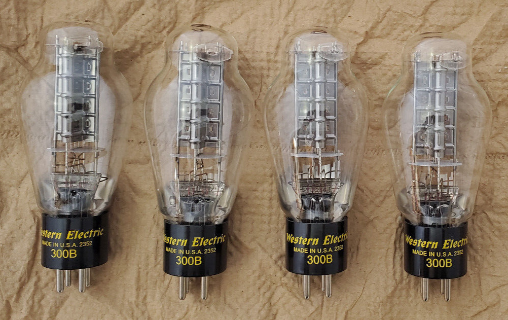 U.S. Manufactured Western Electric 300B triodes B-stock - Set of 4