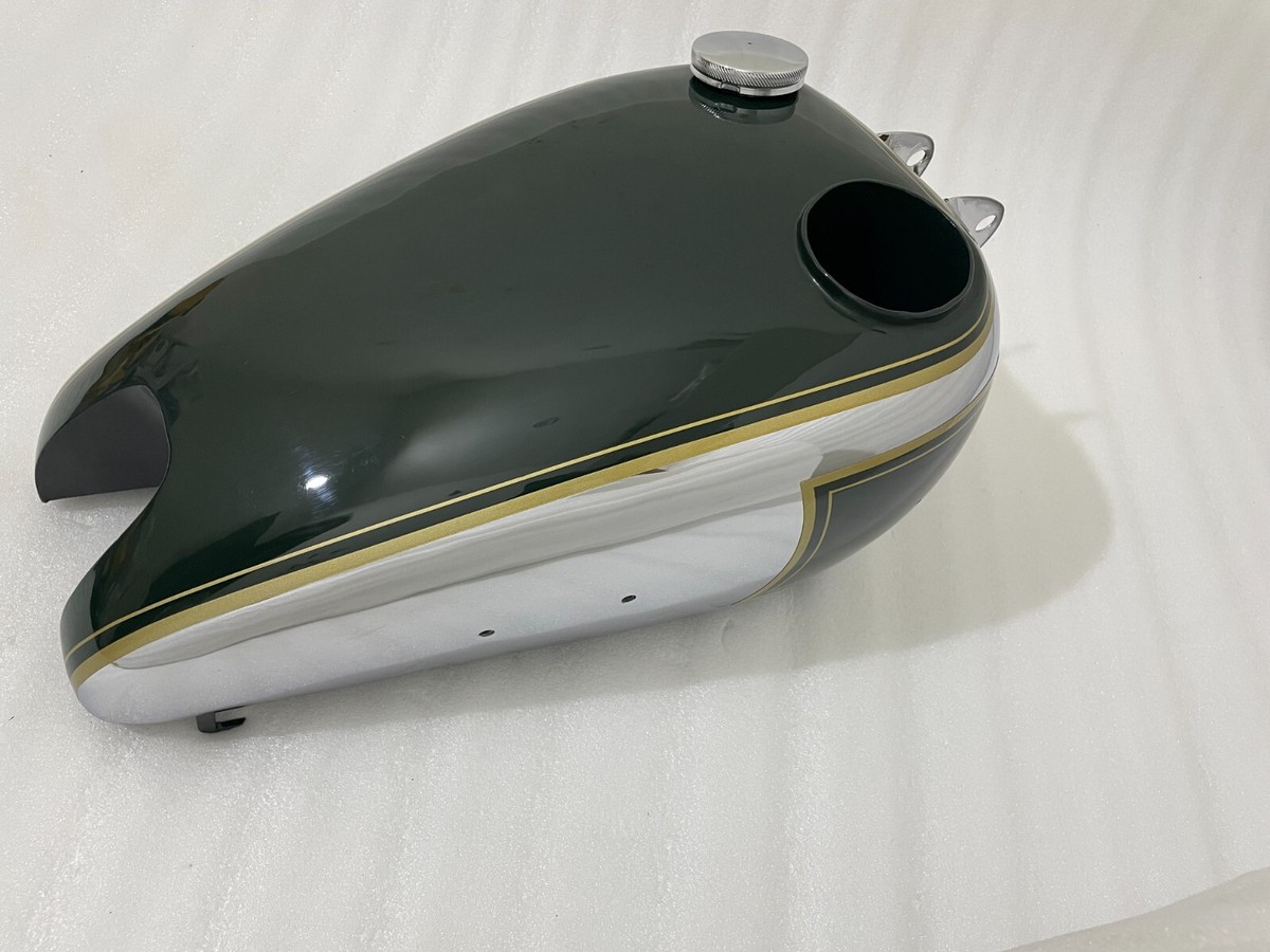BSA B31 Petrol Gas Fuel Tank + Cap Black Paint Chrome Plated Steel