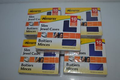 ^^ MEMOREX Slim Juwel Hülle Farbe 10PK Menge 5 Neu! 50 Hülle Total (NYR30)