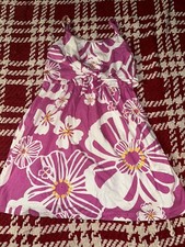 Carters Pink Flower Cotton Sundress Sleeveless Tie Front 6/6x
