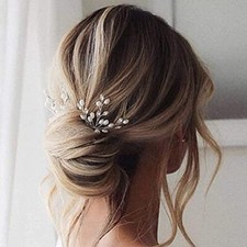 Bride Wedding Hair Pins Bridal Pearl Hair Accessories Crystal Hair Piece