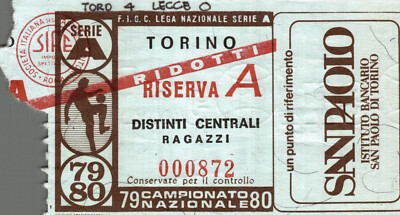 STADIUM TICKET, TICKET - 1979-80, TURIN Vs. LECCE - Serie A Championship