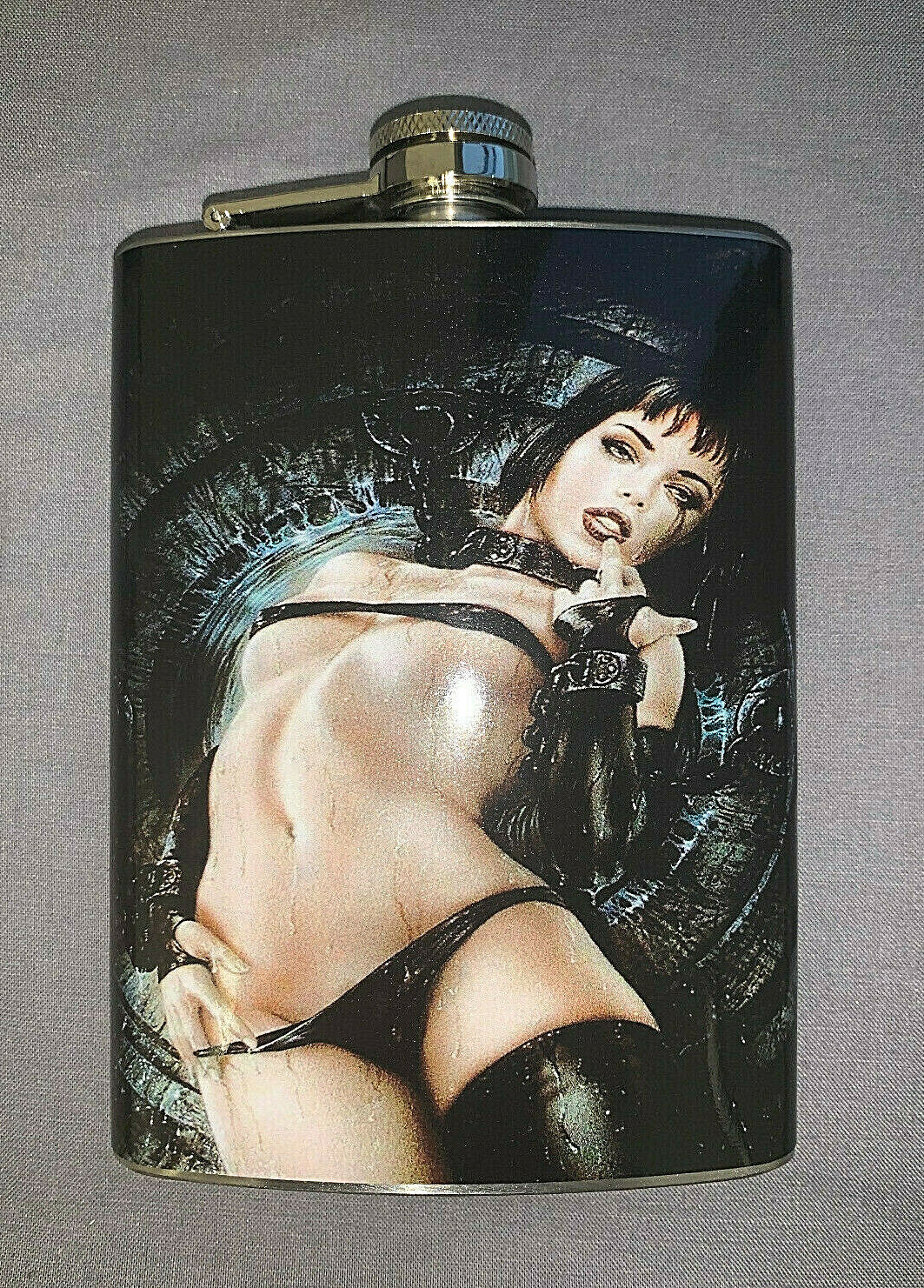 Sexy Gothic Girl D10 8oz Stainless Steel Flask Drinking Whis