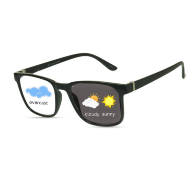 Blue Light Block Photochromic Transition Square Retro Reading Computer Glasses