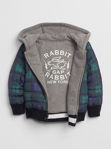 GAP BOY'S SARAH JESSICA PARKER NAVY PLAID REVERSIBLE JACKET $78.00 SZ 5 BNWT - Picture 3 of 5