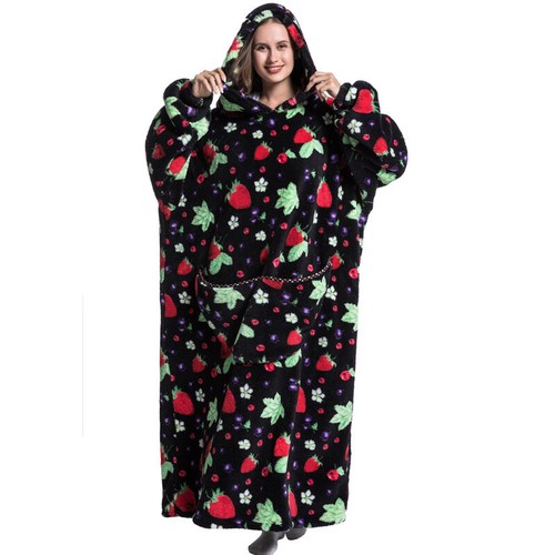 Oversized Adult 1.4m Long Hooded Blanket Hoodie Ultra Comfy Sweatshirt Fleece AU - Picture 6 of 33
