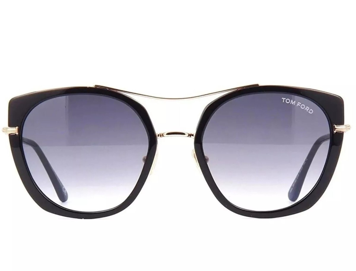 TOM FORD サングラス FT0760-F-01B-58 BLACK/GOLD UVカット Tom Ford Joey Gradient Smoke Cat Eye Ladies Black/Gold