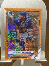 /25 SP 2021 Bowman Chrome Francisco Alvarez Orange Shimmer Refractor Mets