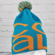 Coal Headwear Unisex Acrylic Pom Beanie Teal And Orange Logo Winter Hat Skiing