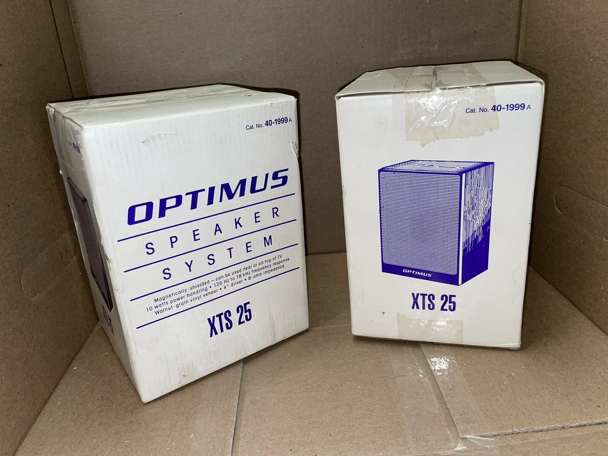 NEW Pair Of Vintage Optimus XTS 25 Bookshelf Speakers