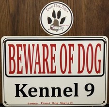 Metal Warning Kennel 9 Dog Sign For FENCE,Beware Of Dog 8"x12" Guard Dogs