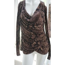 V T Tahari Snake Skin Print Top
