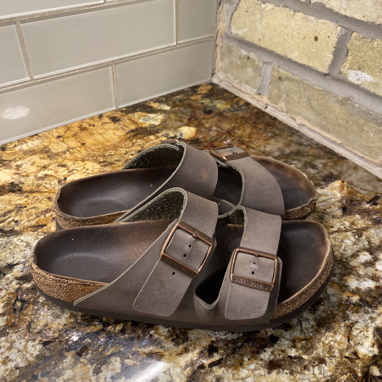 Birkenstock Classic Arizona Sandals Size US 9-9.5 EU40 Brown Used | eBay
