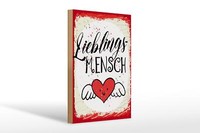 Holzschild Spruch Lieblingsmensch Herz Engel 20X30 Cm Deko Schild