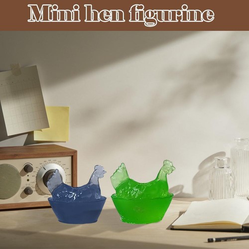 Mini Glass Hens on Nests, Vintage Farmhouse Decor, Style Glass Depression D7H2 - Picture 7 of 14