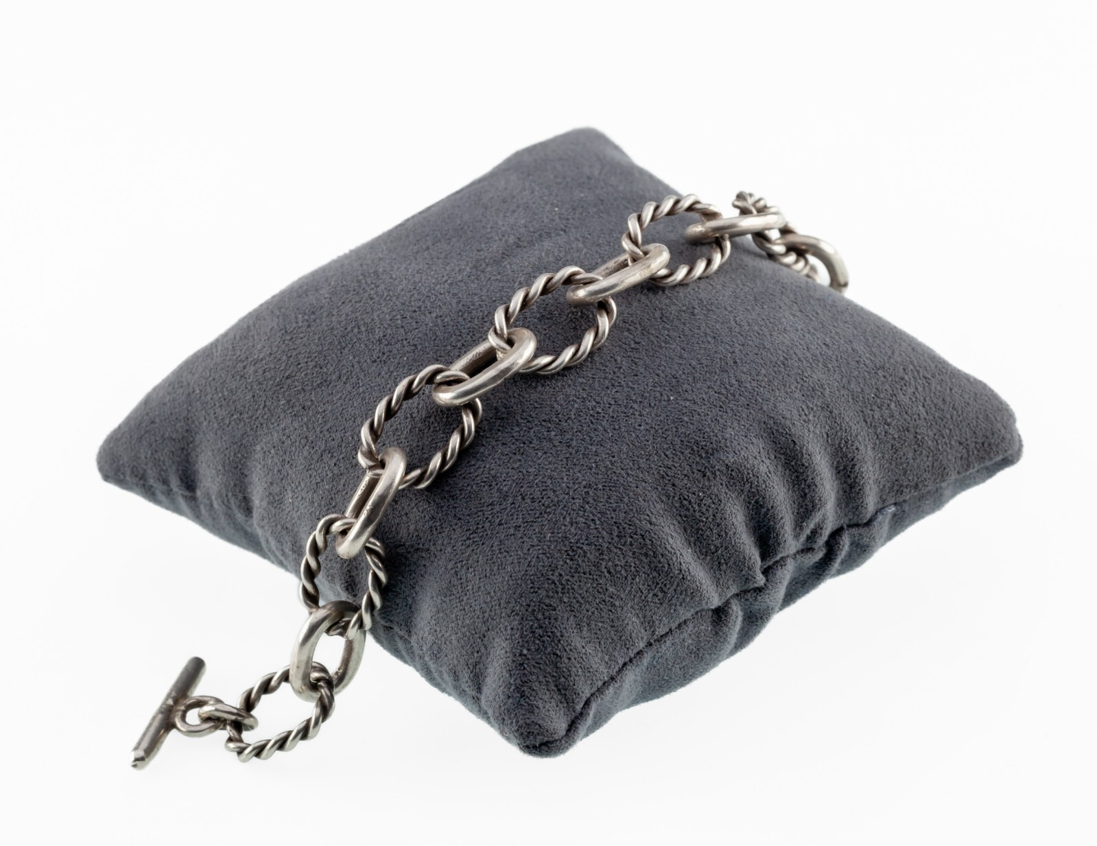 Sterling Silver Alternating Link Toggle Bracelet … - image 4