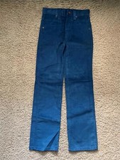 VTG 80S NEW BOYS KIDS YOUTH SLIM 10 23X25 WRANGLER STRAIGHT BLUE CORDUROY PANTS