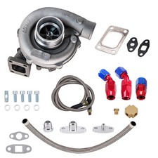 T3t4 T04e Turbo .63 Ar Turbine 5 Bolt Flange Oil Cooledin Out Oil Lines T3t4 T04e Turbo .63 Ar Turbine 5 Bolt Flange Oil Cooledin Out Oil Lines